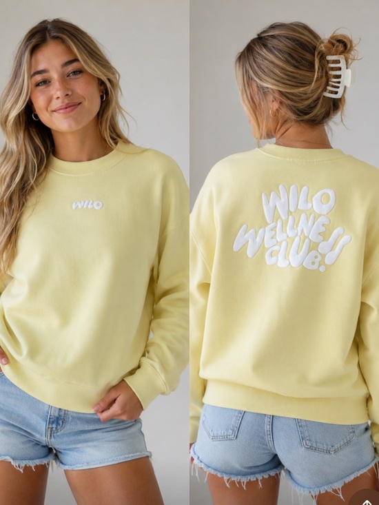 Wilo The Label Tops - Wilo the Label Wellness Club Yellow Bubble Crewneck Sweatshirt Women’s Medium